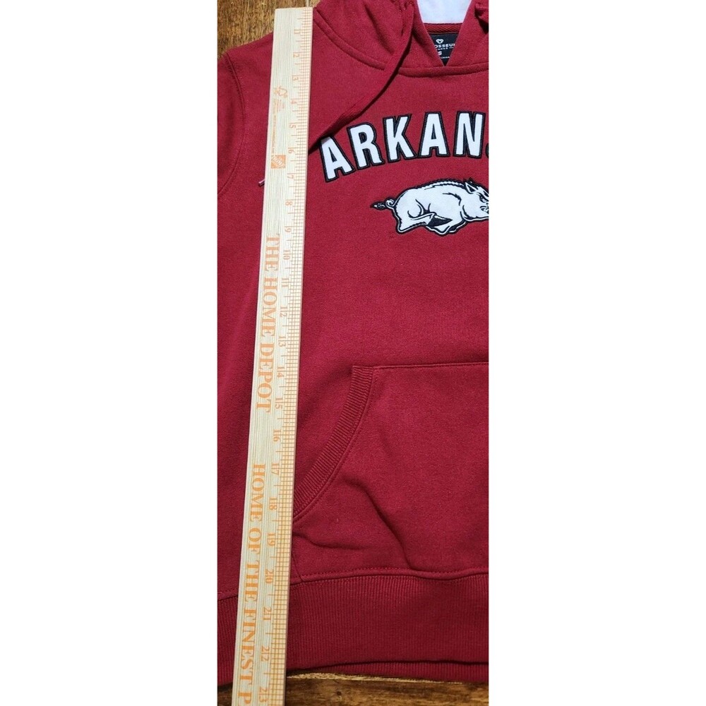 Colosseum Arkansas Razorbacks Womens Hoodie Small Red Sleeve Graphic Sweatshirt - Picture 6 of 8